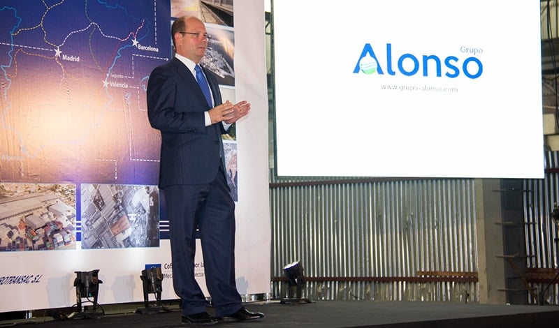 Jorge Alonso at the presentation of Grupo Alonso's global logistics plan at the Can Tunis logistics platform