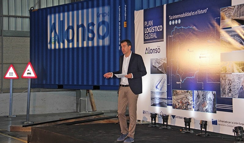 Francisco Ripoll at the presentation of Grupo Alonso's global logistics plan at the Can Tunis logistics platform