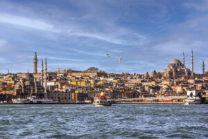 Istanbul from one side of the Bosphorus Canal