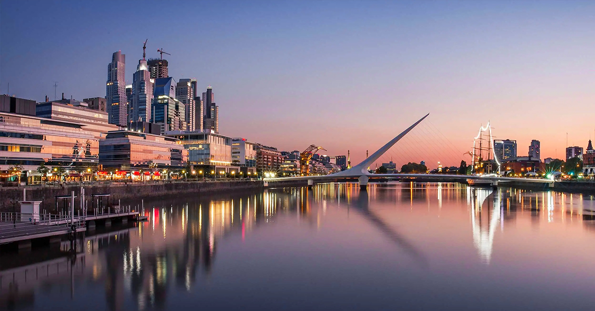Zona de Puerto Madero en Buenos Aires