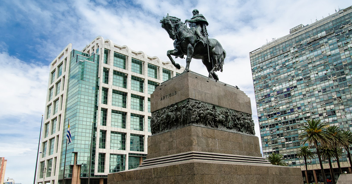 La Plaza de la Independencia de la capital uruguaya 